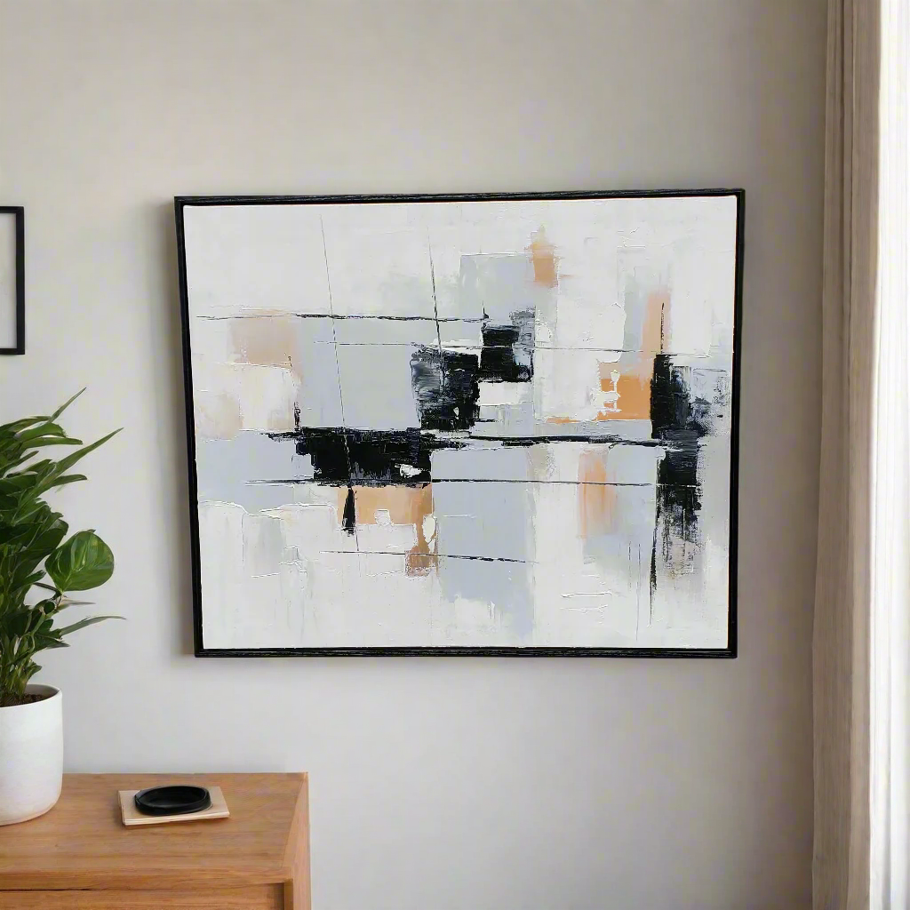 Urban Echoes – Hand-Painted Oil on Canvas (24x20in) Gallery Wrapped with Frame