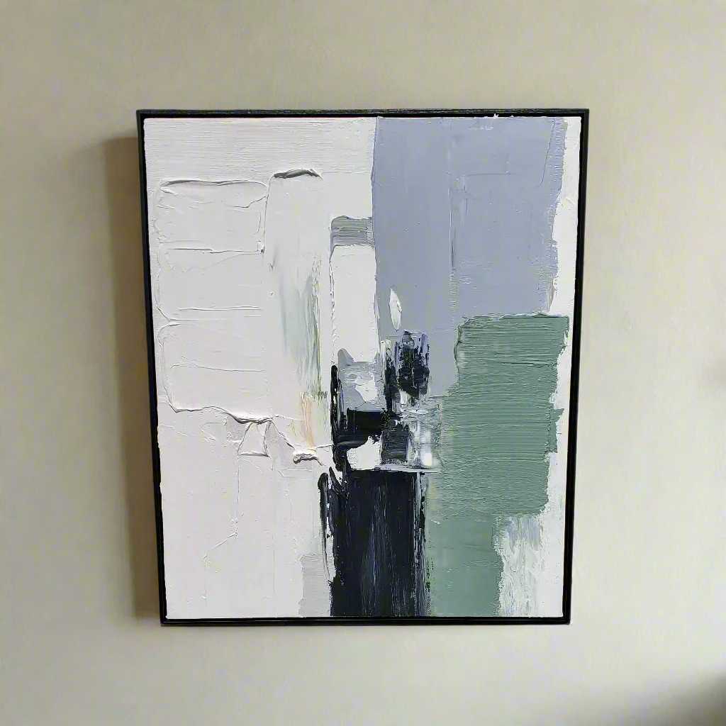Muted Depths – Hand-Painted Oil on Canvas (20x24in) Gallery Wrapped with Frame