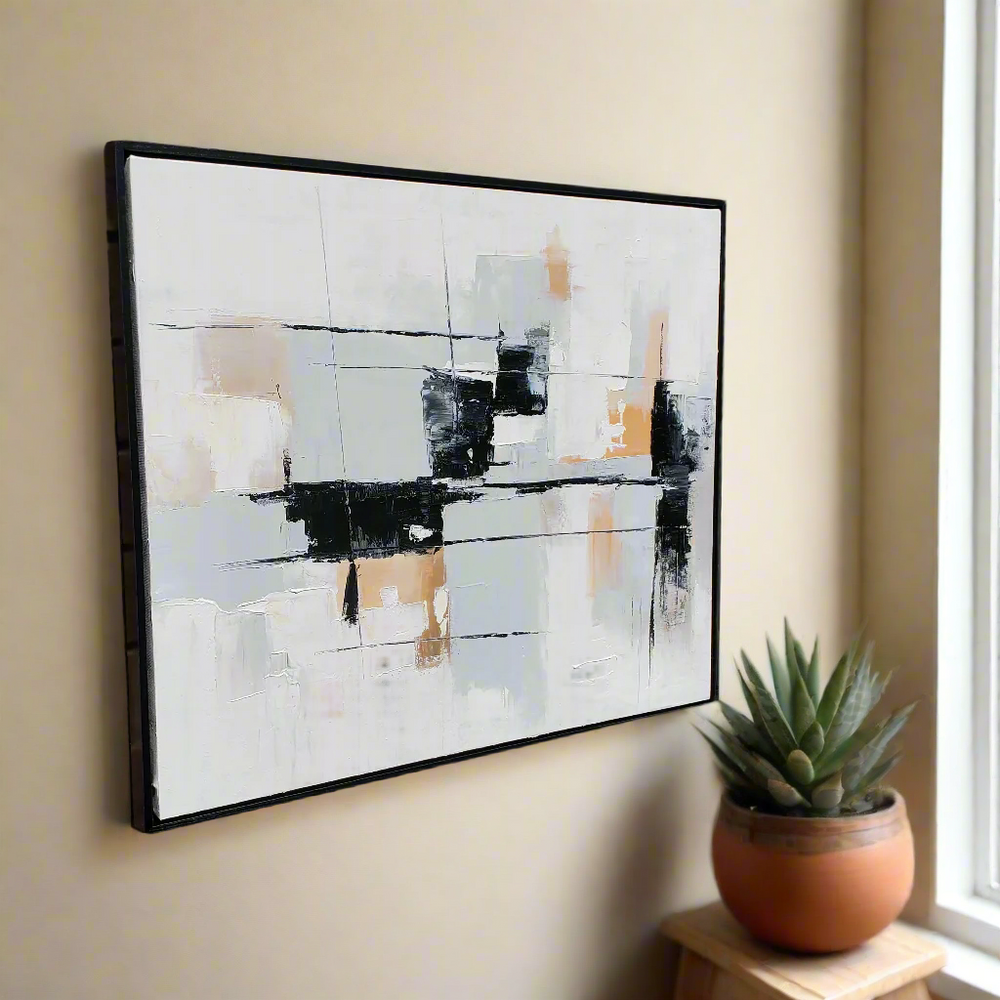 Urban Echoes – Hand-Painted Oil on Canvas (24x20in) Gallery Wrapped with Frame